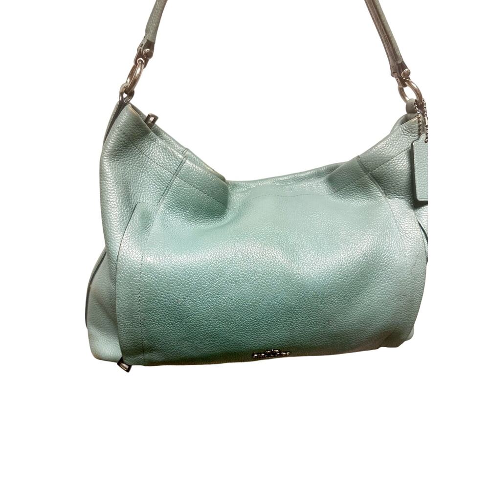 Vintage tiffany blue coach handbag with signature tassle